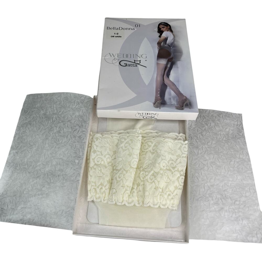 Wedding Stockings GATTA BellaDonna Size 1-2 XS/S Off White New